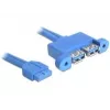 USB kábel DeLOCK 82941 USB 3.2 Gen 1 0,45 m 2 x USB A modrý