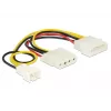 Interný napájací kábel DeLOCK 83658 0,39 m 3-pin na 2 x Molex 4-pin