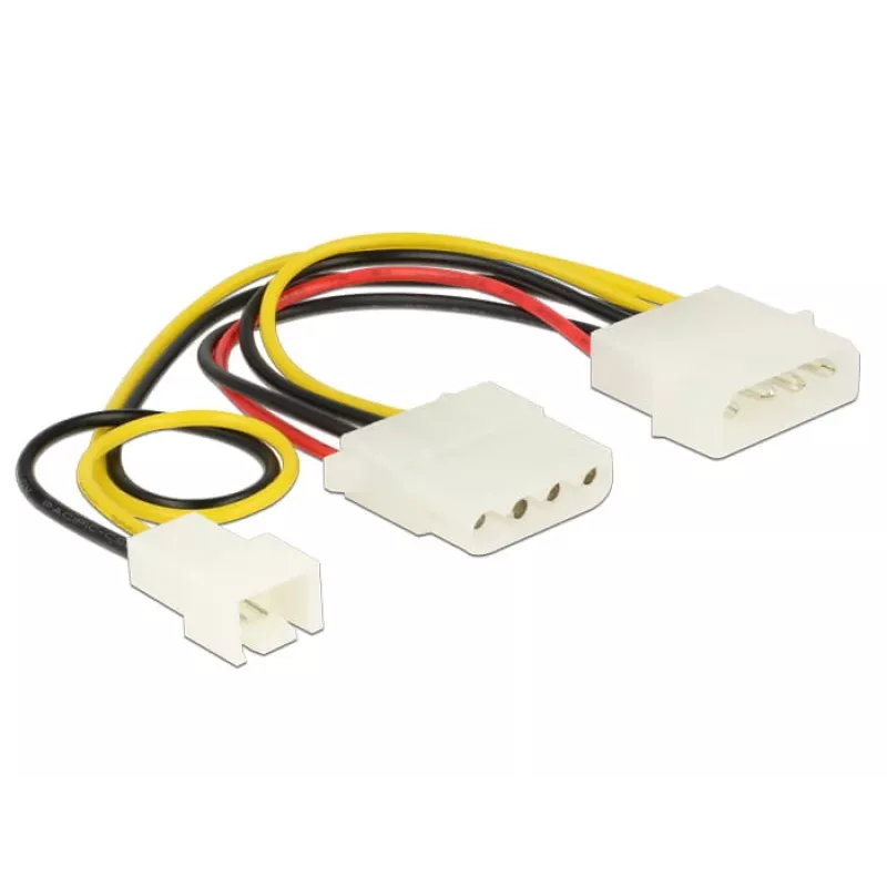 Interný napájací kábel DeLOCK 83658 0,39 m 3-pin na 2 x Molex 4-pin