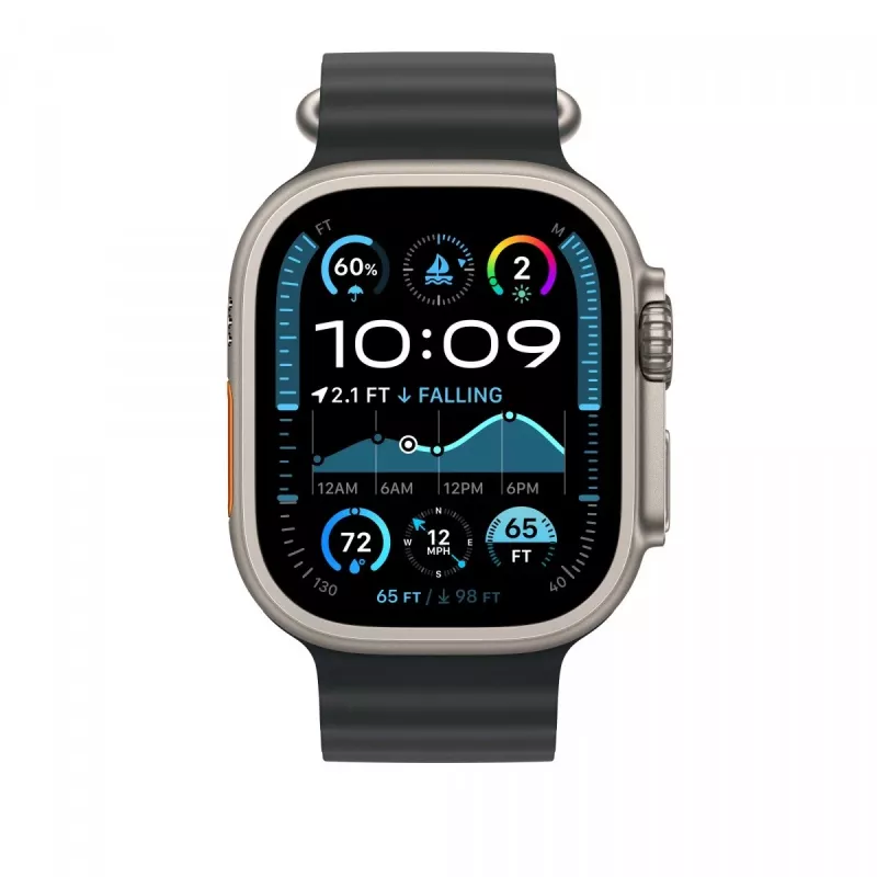 Remienok Apple 49mm čierny Ocean Band Extension Natural Titanium Finish