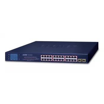 PLANET GSW-2620VHP - switch - 24 x 10/100/1000 (PoE+) + 2 x Gigabit SFP - desktop, montáž do racku - PoE+ (GSW-2620VHP)