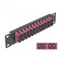 Optický patch panel DeLOCK 10 inch 12 portov SC Duplex fialový 1U čierny