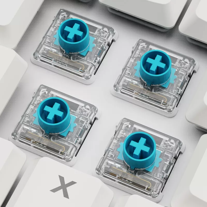 Sharkoon PureWriter W65 bezdrôtová klávesnica, QWERTZ nemecká, biela, Kailh Choc V2 Red