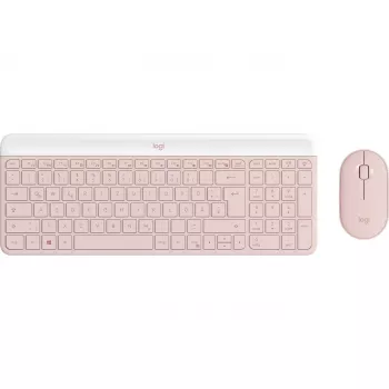 Logitech Slim Wireless Combo MK470 - sada klávesnica-myš - bezdrôtová - 2,4 GHz - QWERTY - ružová (920-011314)