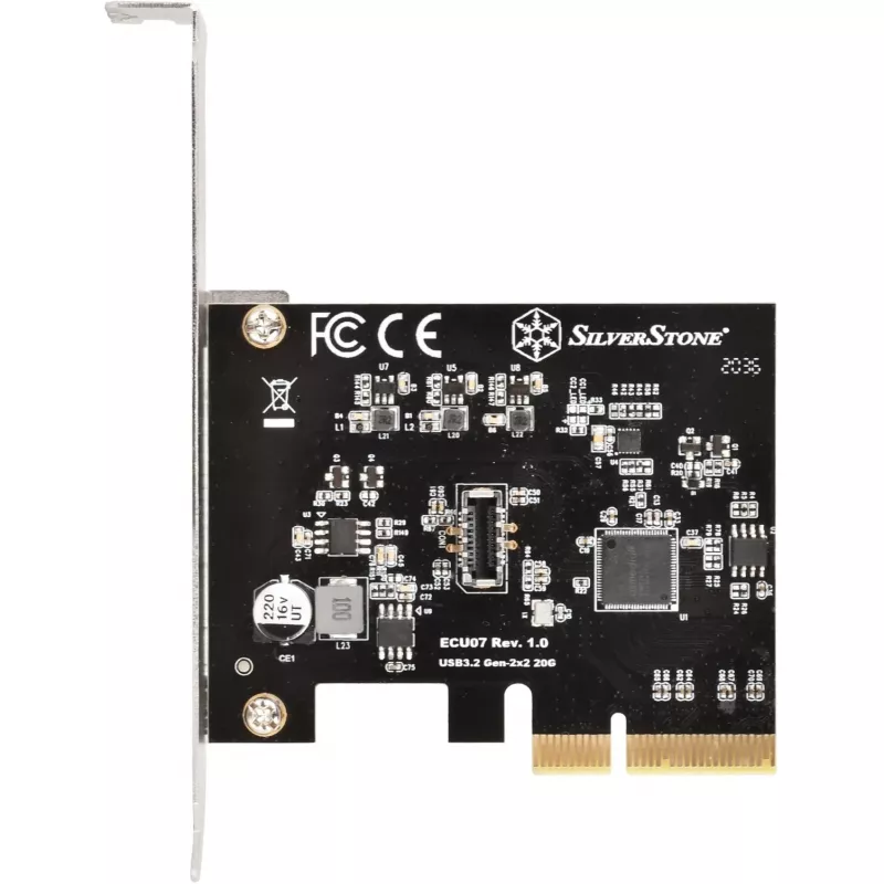 SilverStone SST-ECU07 adaptérová karta PCIe 3.0 x4 USB 3.2 Gen 2x2, 1x interný USB-C, nízky profil