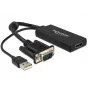 Kábel DeLOCK 0,25 m VGA+USB2.0-A/HDMI