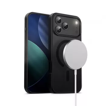 Crong Hybrid Frost MAG kryt puzdro s MagSafe pre iPhone 17 Pro Max Frosted čierna