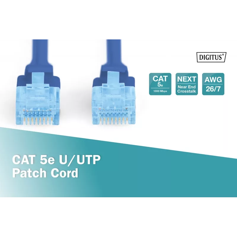 Patch kábel U/UTP Kat.5e PVC 3 m modrý
