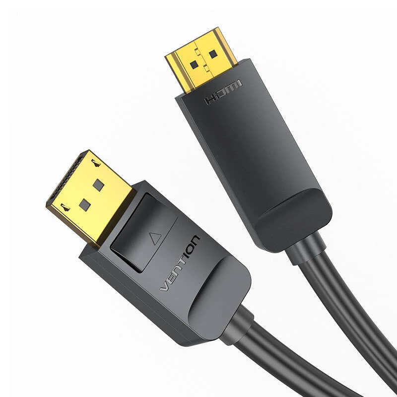 DisplayPort na HDMI káblový adaptér Vention HAGBH, 2 m, čierny, priemer 7 mm
