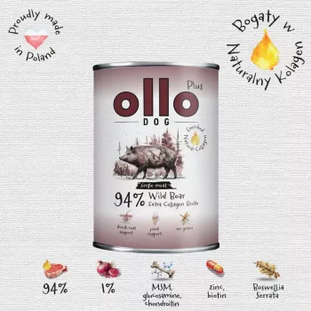 Ollo Plus kolagén diviak 400g konzerva pre psov