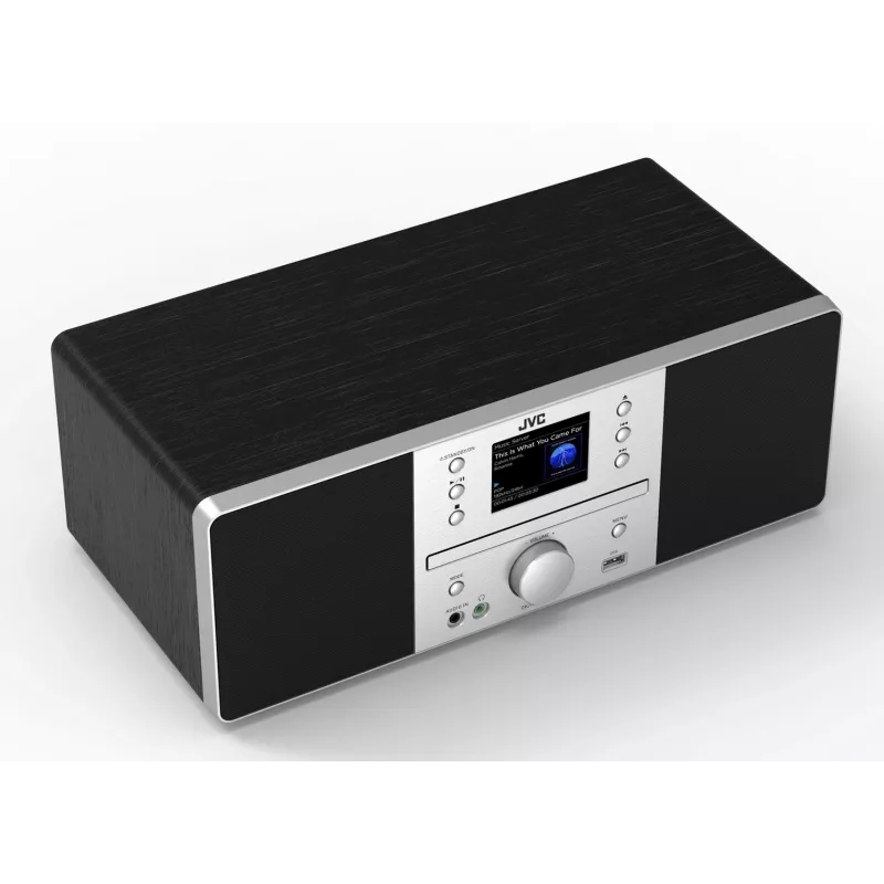 JVC RD-E874B Audiosystém All-in-One, internetové/DAB+/FM rádio, CD, Bluetooth, 20 W, čierny
