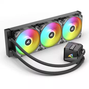 All-in-One kvapalinový CPU chladič Sharkoon S60 ARGB – 360 mm radiátor, 3×120 mm PWM ventilátory, čierny