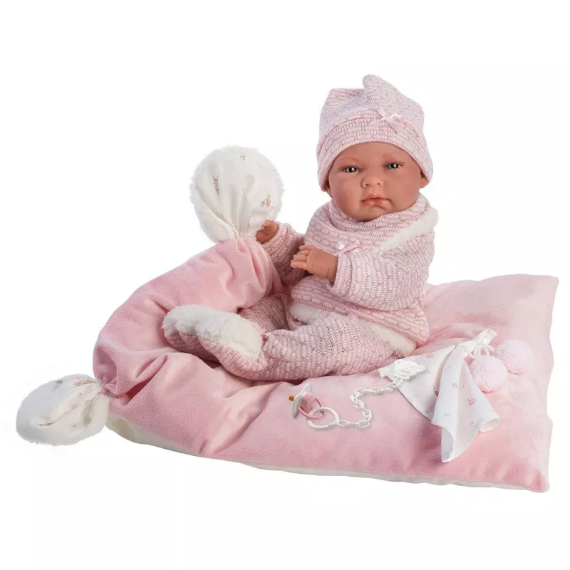 Bábika 73860 bábätko Nica na ružovej deke 38 cm Llorens