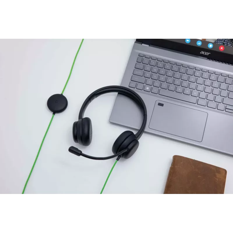 Káblový konferenčný headset Acer GP.HDS11.01N — supraaurálny, 2 m kábel, 20–20000 Hz, 160 g, čierny