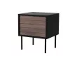 Nočný stolík, 2 ks CORTINA 45x40x51 čierny/orech