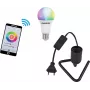 LED žiarovka EUROLITE E27 RGB WW CW WiFi, trojuholníková pätica, čierna