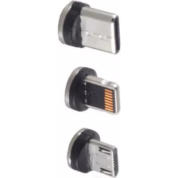 Káblový spoj ShiverPeaks BS14-19003 USB Micro-B USB-C 8-pin čierny strieborný