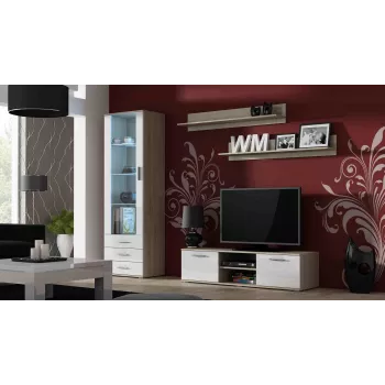 Cama TV stojan SOHO 140 sonoma dub/biela lesklá