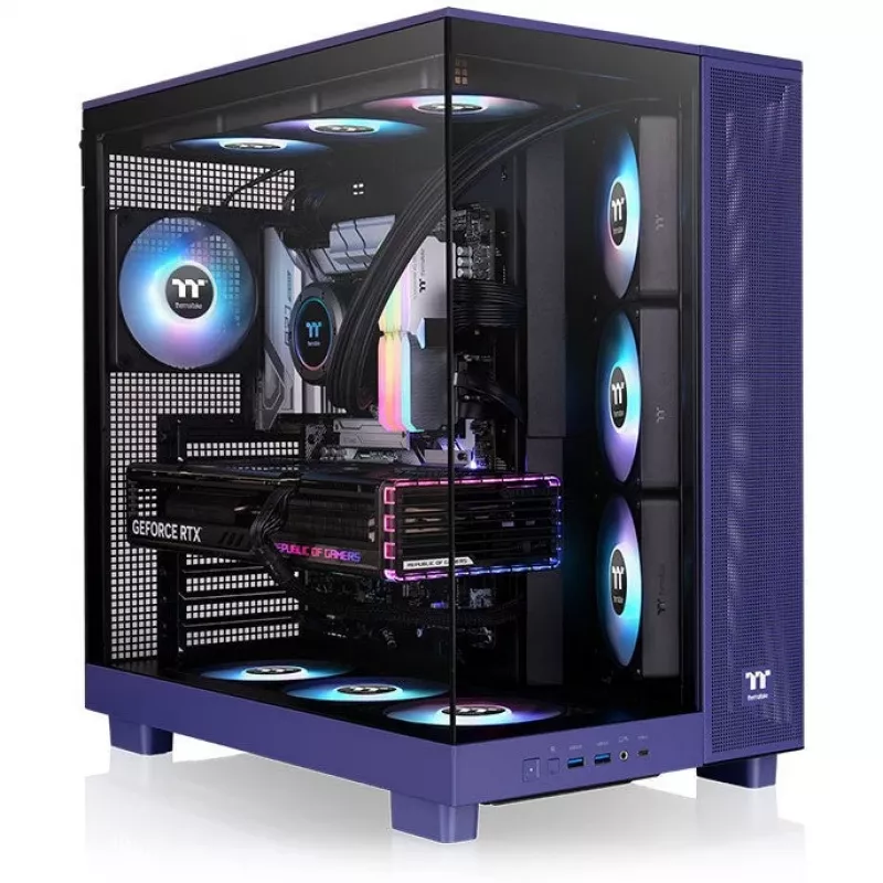 View 380 XL TG ARGB, skriňa veže fialová, tvrdené sklo x 2