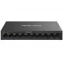 Sieťový switch MERCUSYS MS110CMP — 8-portový PoE, 10 Gigabit RJ‑45 portov celkom, 115 W PoE rozpočet, desktop/nástenná montáž, čierny