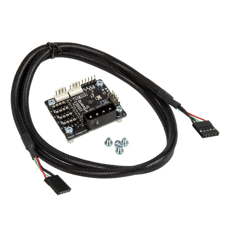 LED ovládač osvetlenia Aqua-Computer farbwerk USB – 12 V, 2,5 A, čierny