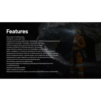 Čelová lampa H-Series 3000 LUMEN / HC75 Uhe Nitecore