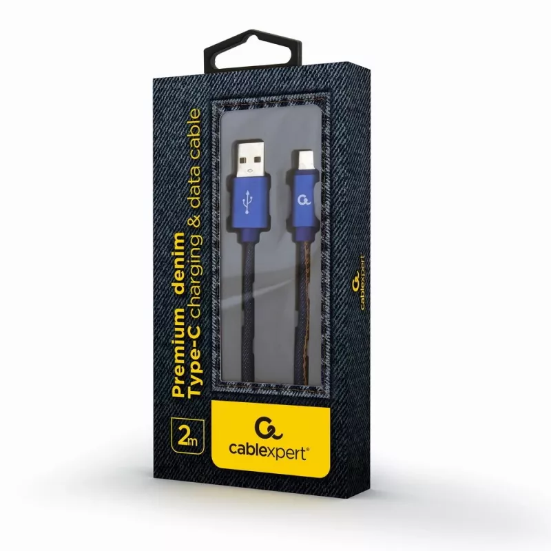 USB 2.0 kábel GEMBIRD USB A na USB C 2 m, 0,48 Gbit/s, 2,1 A, modrý
