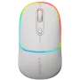 Canyon MW-22 CNS-CMSW22SW myš – 2-in-1 Bluetooth/2,4 GHz – optická – 800/1200/1600 DPI – 4 tlačidlá – RGB podsvietenie – nabíjacia – snehovo-biela