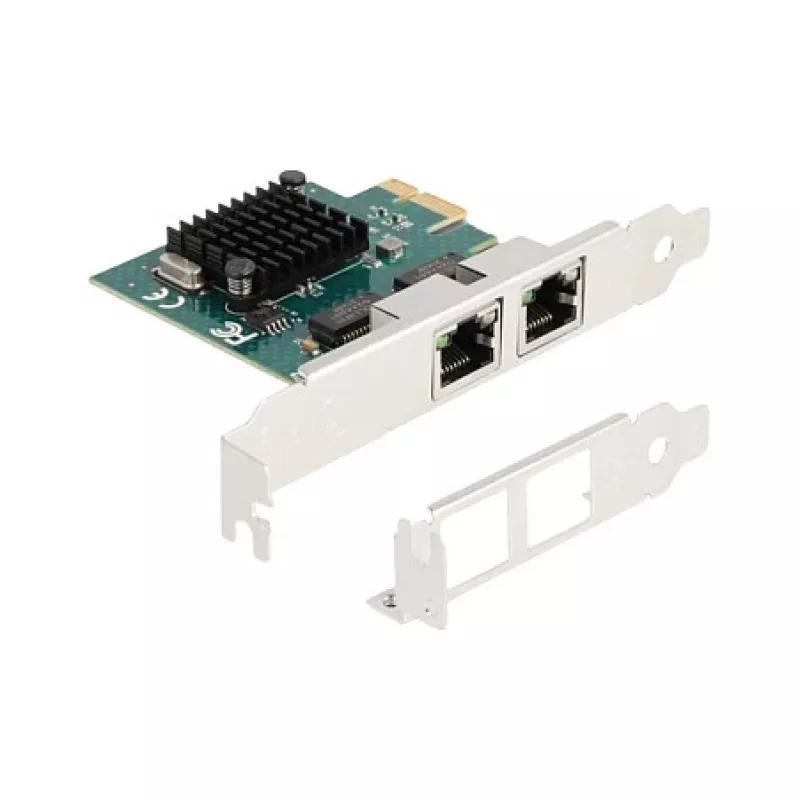 DeLOCK PCI Express x1 karta 2 x RJ45 Gigabit LAN BCM sivá