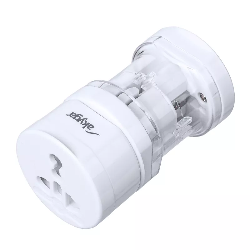 Akyga AK-AD-61 univerzálny cestovný adaptér, celosvetový, 10 A, biely