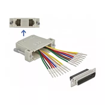 D-Sub 25-pinový krimpovací konektor samec na 2 x RJ45 konektor samica DeLOCK 66833