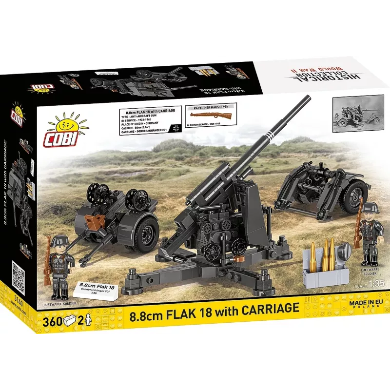 Stavebnica Cobi 8,8-cm Flak s prívesom – 360 dielov