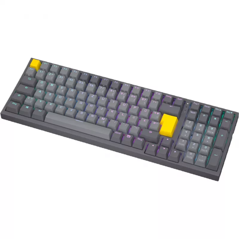 Celeris 1800, Herná klávesnica Sivá, DE-Layout, ENDORFY Žltá by Gateron