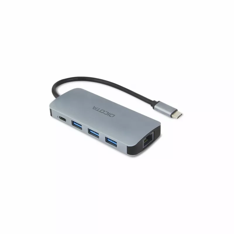 Dicota USB-C 8-in-1 Multi Hub 4K PD 100W strieborný