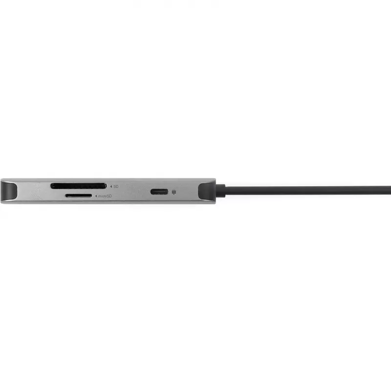 7-in-1 USB-C dongle Acer — USB 3.2 Gen 1 Type-C, 3x USB-A, HDMI, SD/MicroSD, 100W PD, strieborná