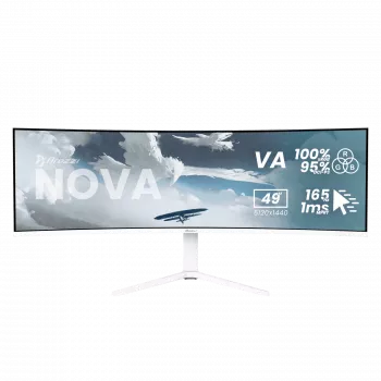 Curved monitor Arozzi Nova 49 palcov (124,5 cm) Dual QHD 5120×1440 LED VA, 32:9, 4 ms, USB hub, reproduktory, biely
