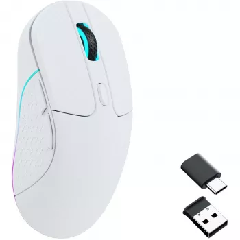 Herná myš Keychron M3 pravácka RF bezdrôtová + Bluetooth optická 26000 DPI biela
