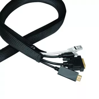 LogiLink KAB0083 káblový návlek so zipsom, 50 mm, 5 m, čierny