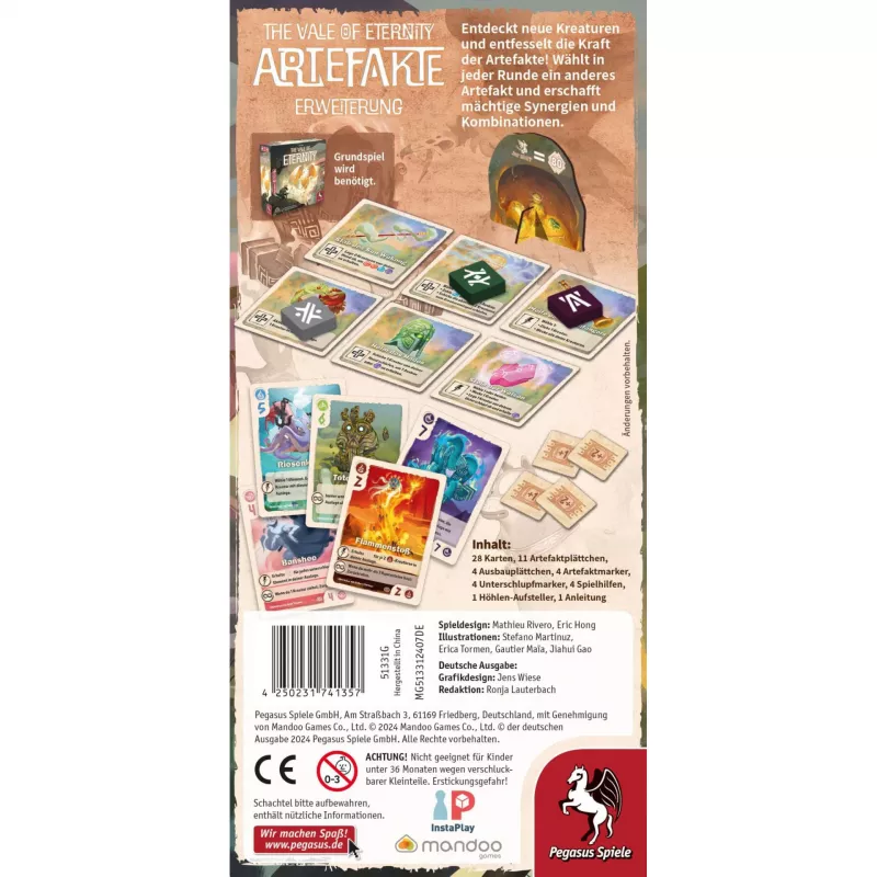 The Vale of Eternity: Artefakte, rozšírenie stolovej hry