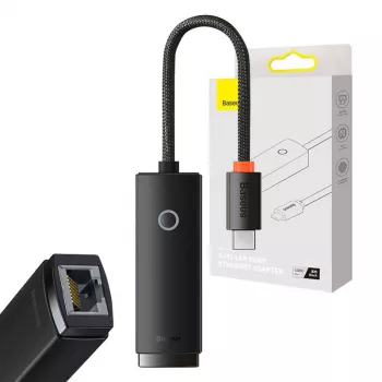 Sieťový adaptér Baseus Lite Series USB-C na RJ45 (čierny)