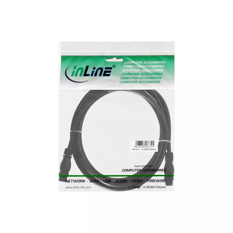 FireWire 800 kábel InLine 39902 1,8 m konektor samec/konektor samec čierny