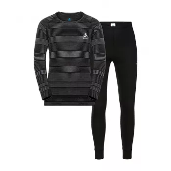 Odlo Set dlhé ACTIVE WARM ECO SET detská spodná bielizeň, veľkosť 164 cm, čierna a sivá