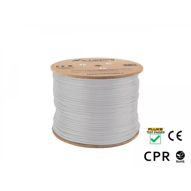 Sieťový kábel Lanberg LCS7L-11CU-0305-S RJ45 Cat7 305 m biely