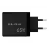 LCD nástenná nabíjačka USB zásuvka + USB-Cx2 PD 65W GAN čierna wattmeter