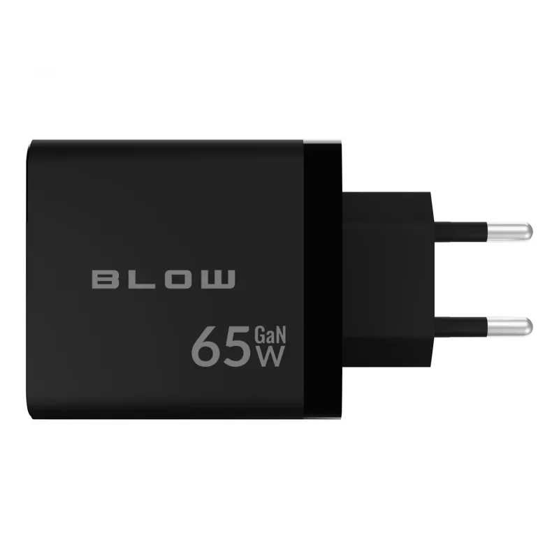 LCD nástenná nabíjačka USB zásuvka + USB-Cx2 PD 65W GAN čierna wattmeter