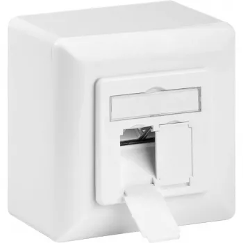 Wentronic Goobay CAT 6 univerzálna zásuvka vrátane rámika na povrchovú montáž, biela - 2x RJ45 sieťová zásuvka tienená (68244)