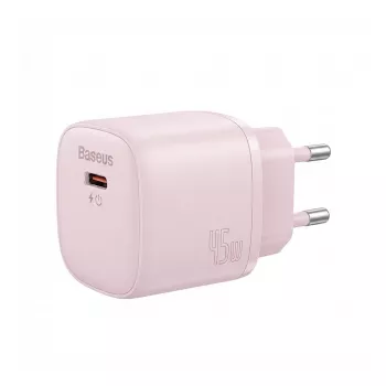 Nabíjačka Baseus PicoGo GaN 45W EU ružová – USB-C PD 45W kompaktná stolová nabíjačka