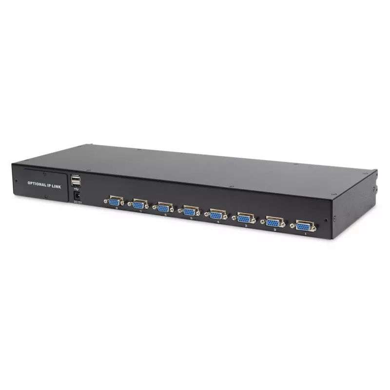 KVM konzola Digitus 19 palcov LCD 8-port VGA US klávesnica