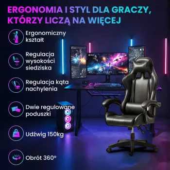 Extralink Gaming | Herná stolička | Kancelárska, otočná, škrupinové sedadlo, čierna, G-524