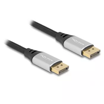 DeLOCK DisplayPort kábel 16K 60 Hz 1 m strieborný kov